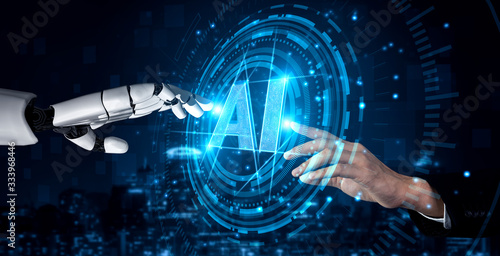 面向人类未来的机器人和半机械人发展的三维渲染人工智能AI研究
